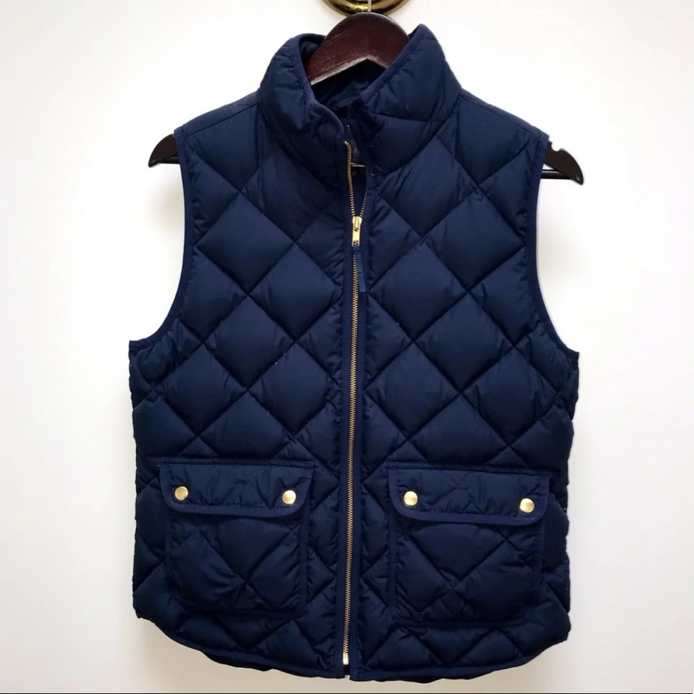 J.Crew Navy Excursion Quilted Down Vest